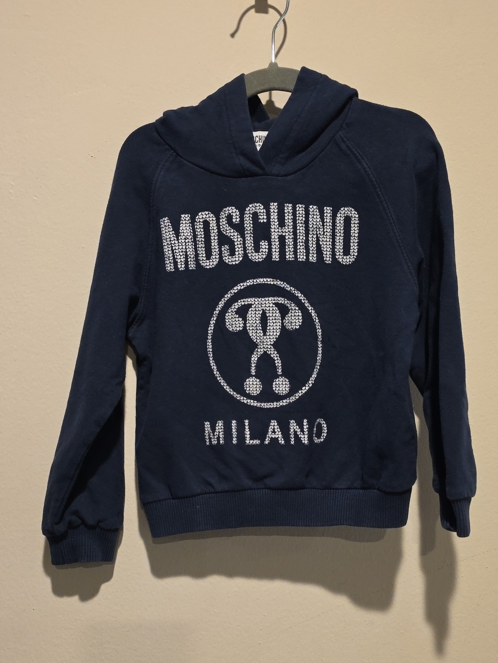 Moschino Kids Navy Logo Hoodie - Milano Sweatshirt 2017 Jeremy Scott Size 4